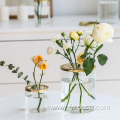 custom glass flower vase with metal grid lid